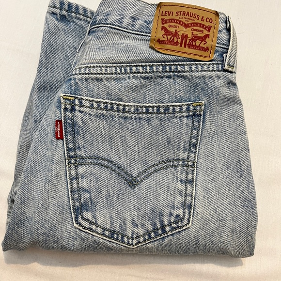 Levis Low Pro Straight Light Wash Women Sz 26 Denim Jeans Retro Mid Rise 90 Look - Picture 10 of 11